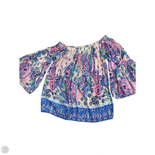 Blouse Designer By Lilly Pulitzer In Blue & Pink, Size: S