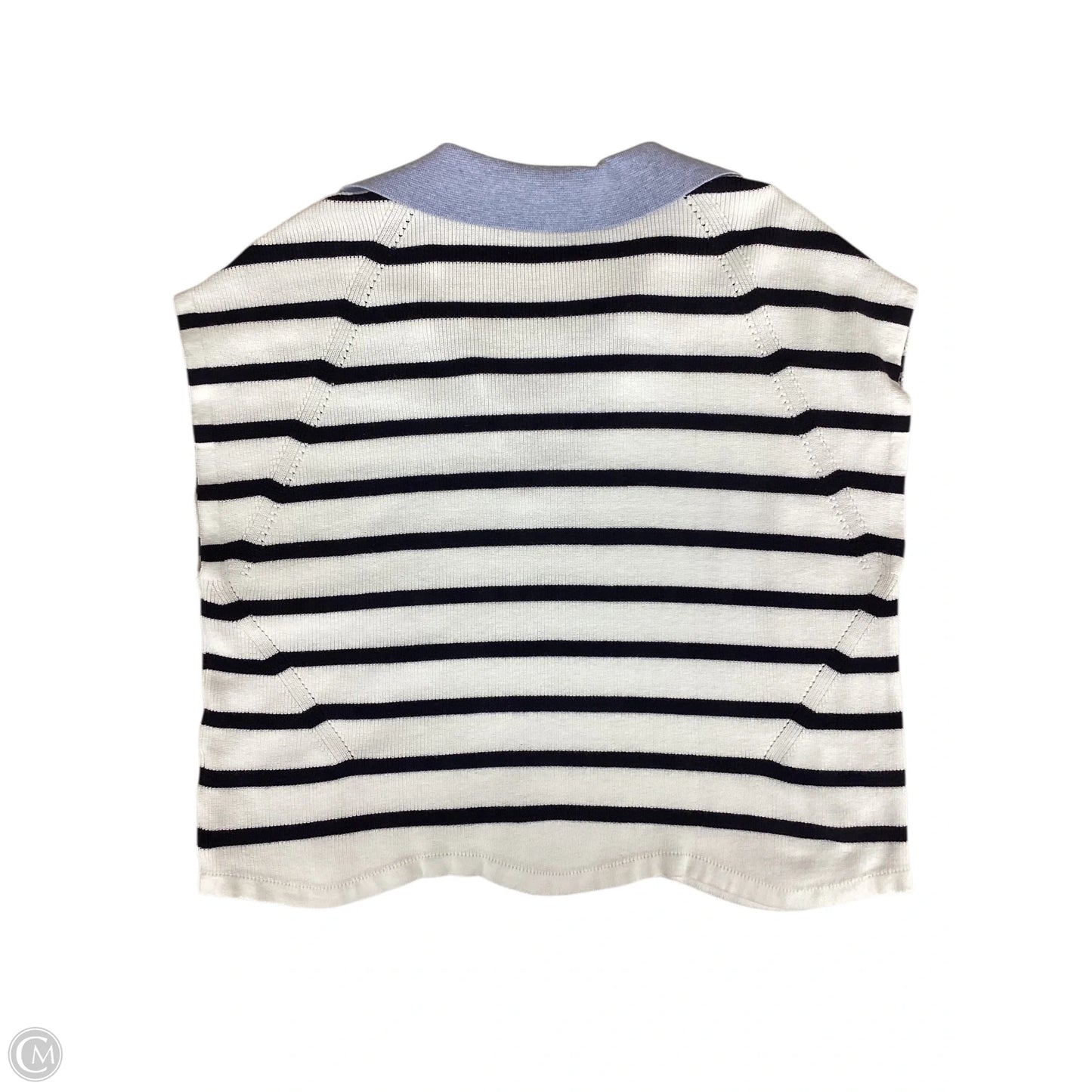 Sweater Short Sleeve By Talbots In Striped Pattern, Size: M