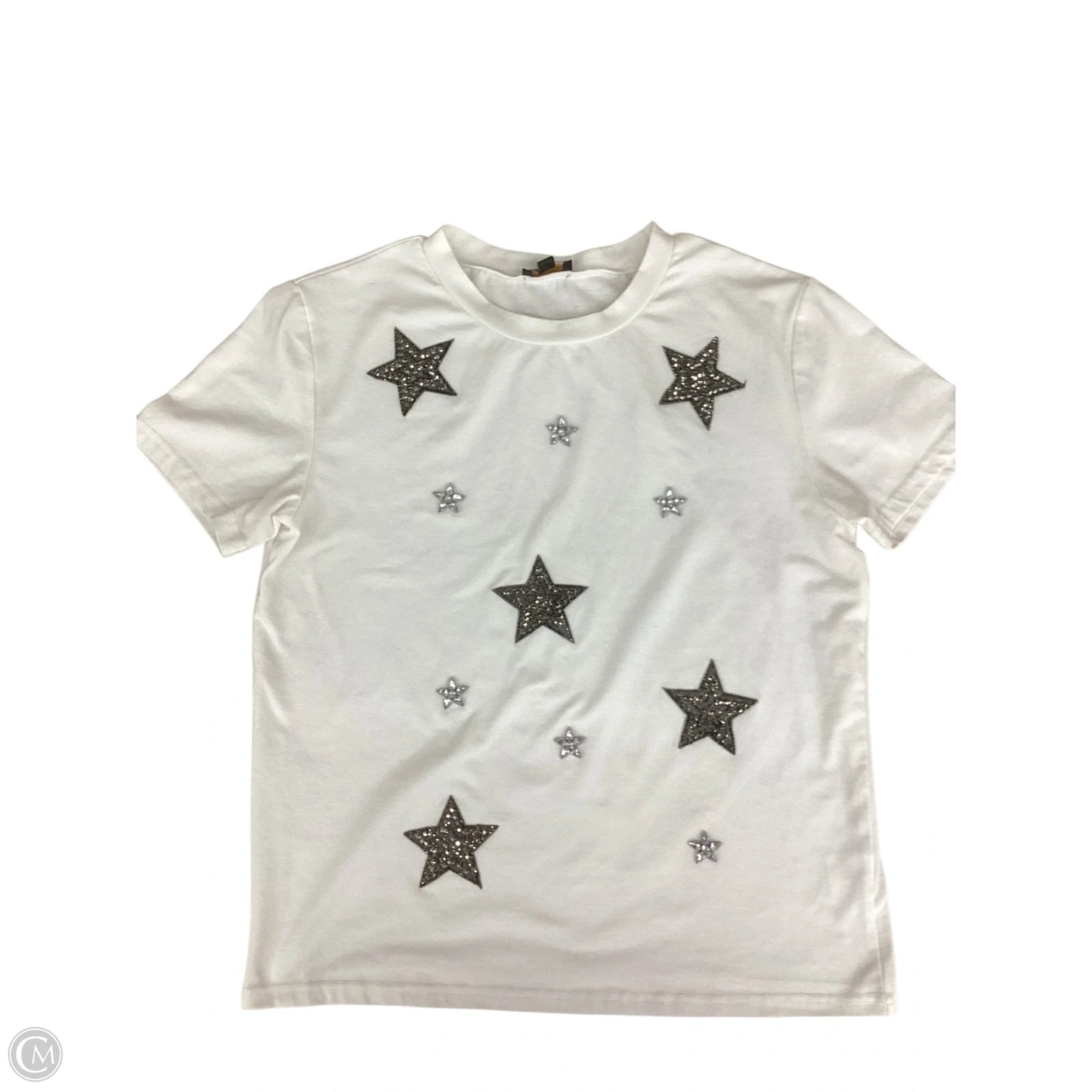 Top Short Sleeve By Ontwelfth In Grey & White, Size: M