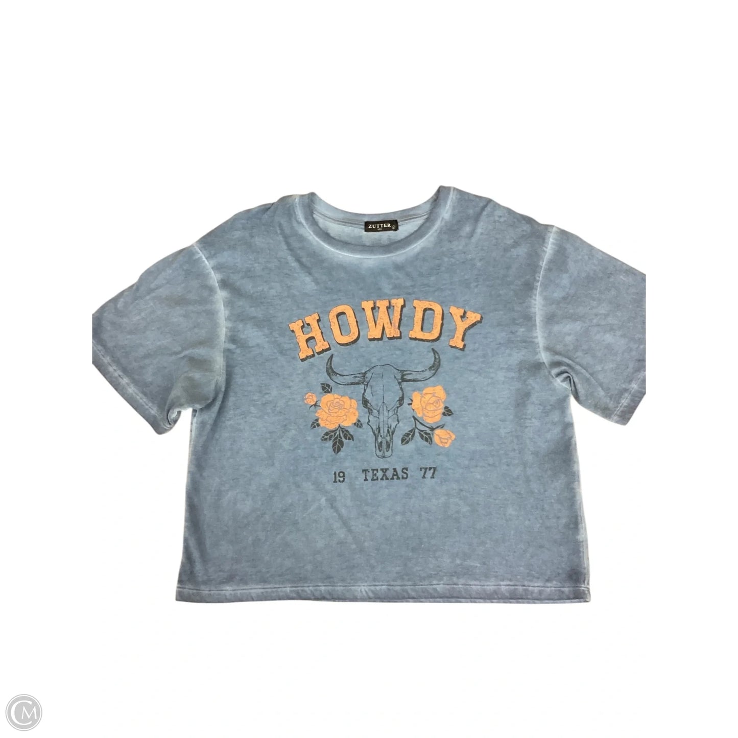 Top Short Sleeve Basic By Zutter In Blue, Size: L