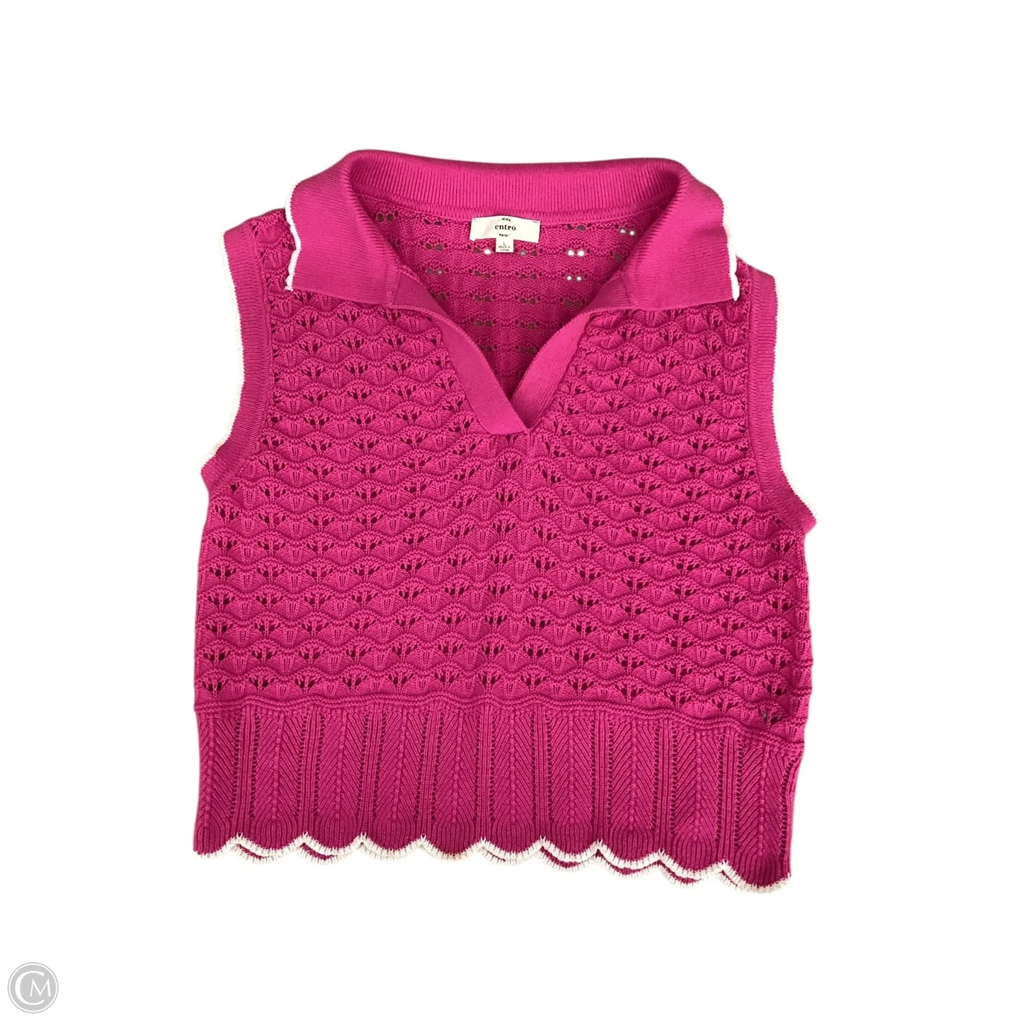 Vest Sweater By Entro In Pink, Size: L