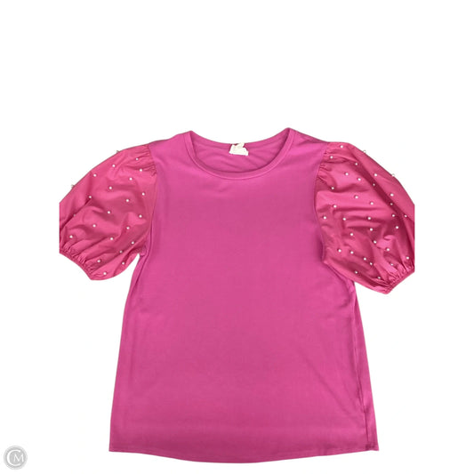 Top Short Sleeve By Bibi In Pink, Size: L