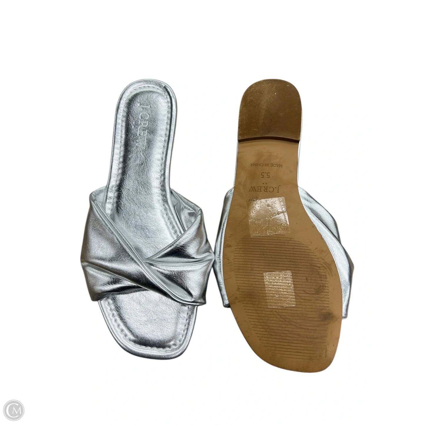 Sandals Flats By J. Crew In Silver, Size: 5.5