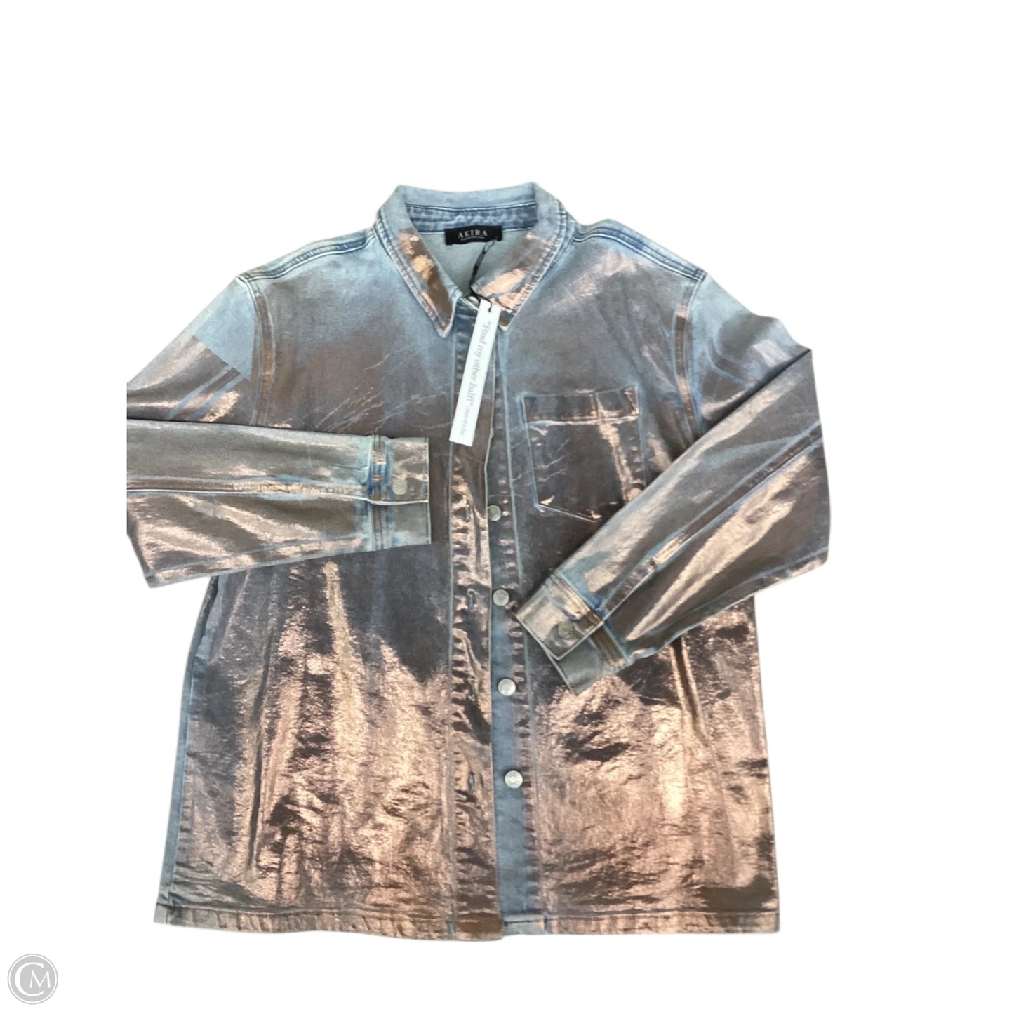 Jacket Denim By Akira In Blue Denim, Size: L