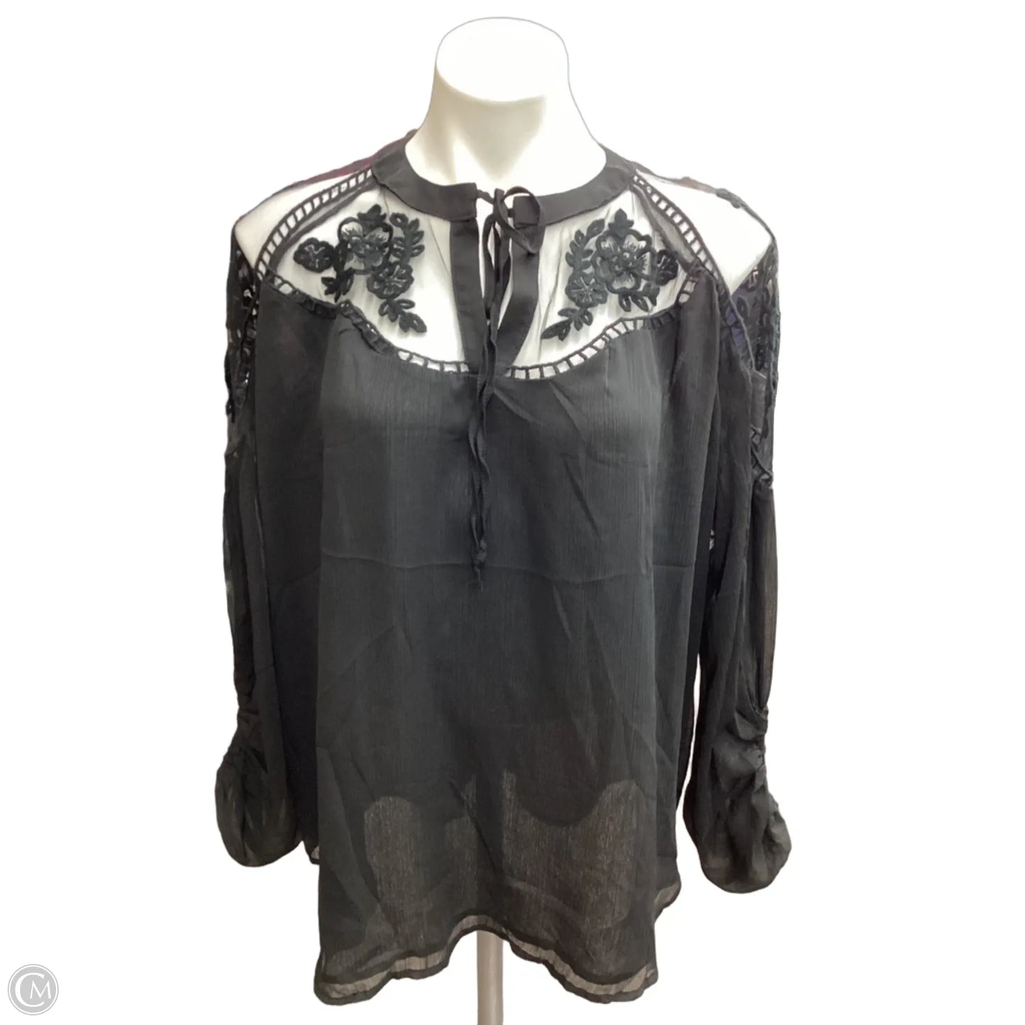 Blouse Long Sleeve By Hayden Harnett In Black, Size: M