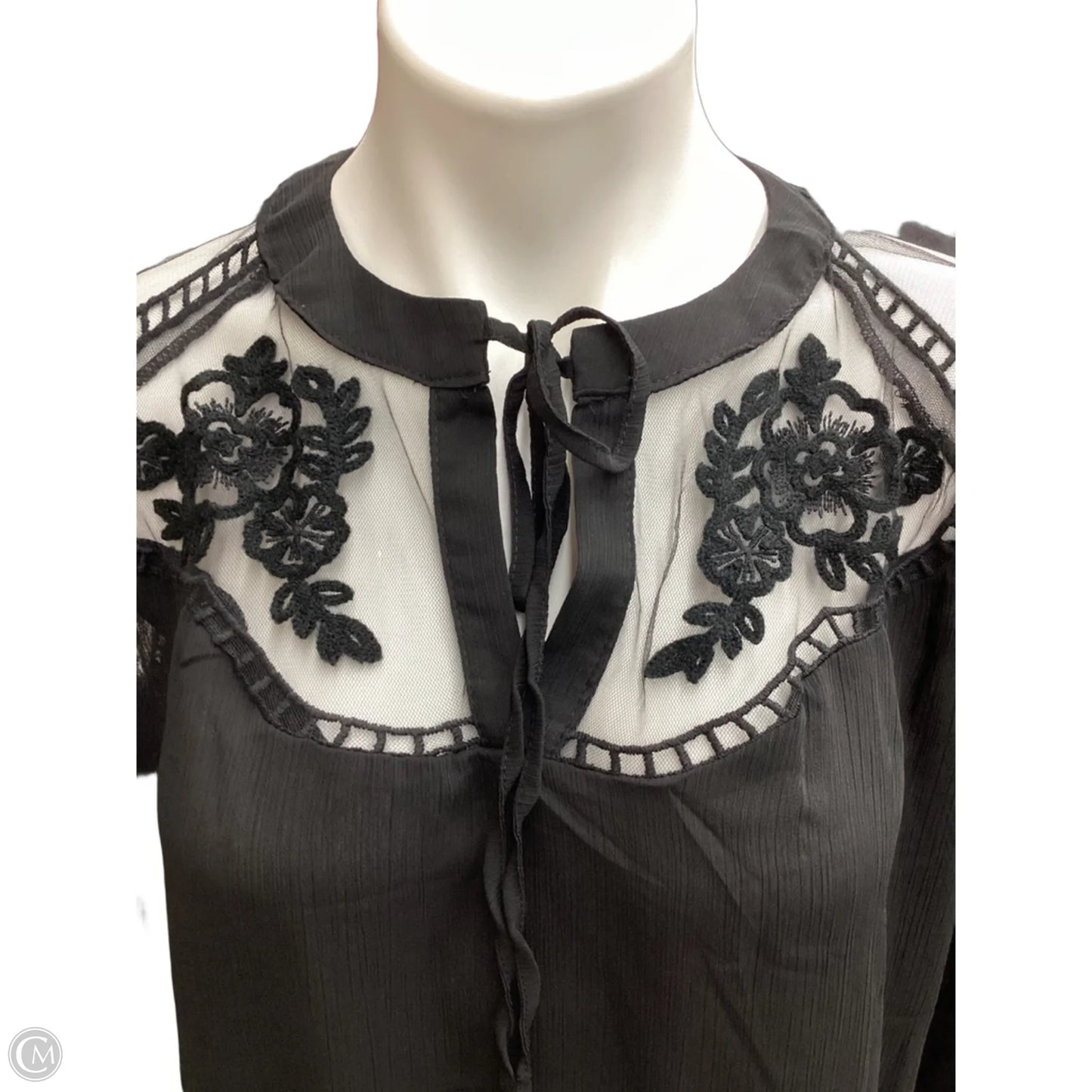Blouse Long Sleeve By Hayden Harnett In Black, Size: M