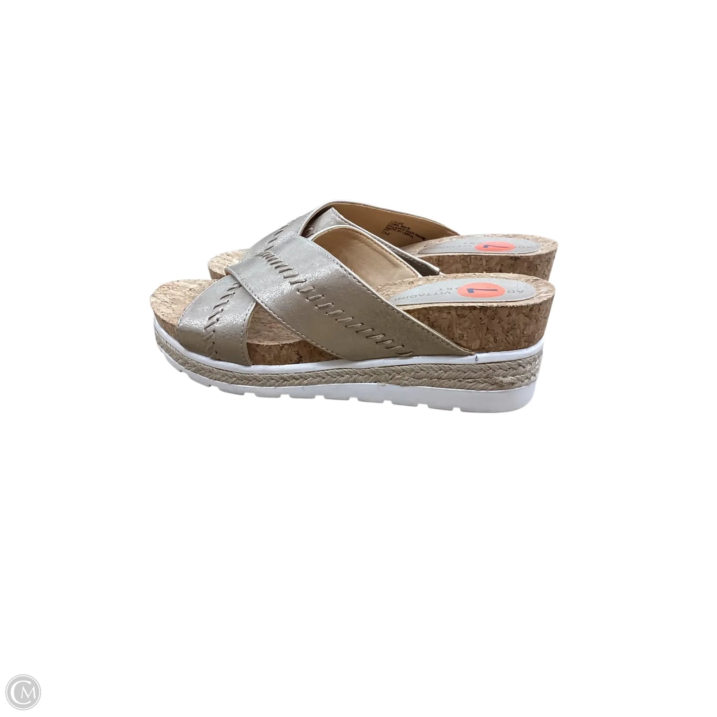 Sandals Heels Platform By Adrienne Vittadini In Gold, Size: 7