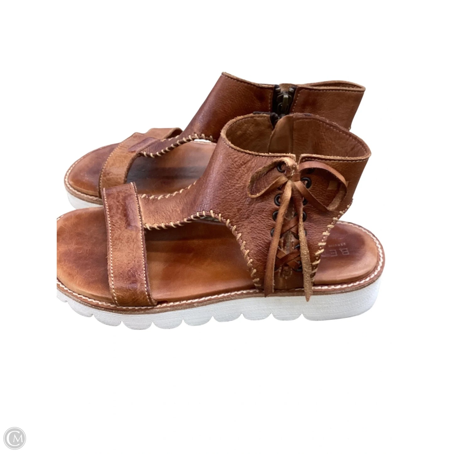 Sandals Heels Platform By Bed Stu In Tan, Size: 8.5