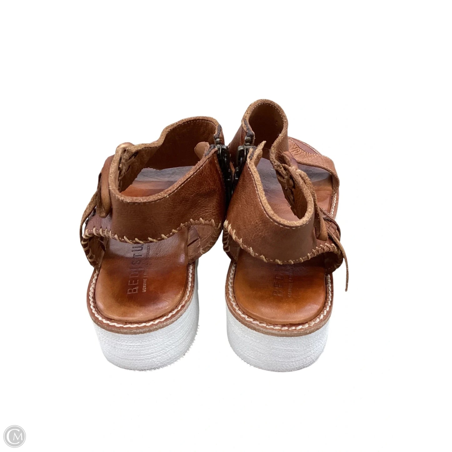 Sandals Heels Platform By Bed Stu In Tan, Size: 8.5