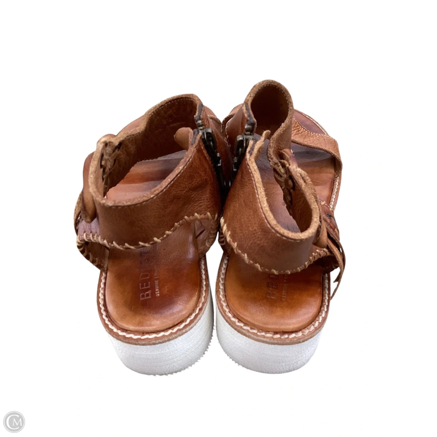 Sandals Heels Platform By Bed Stu In Tan, Size: 8.5