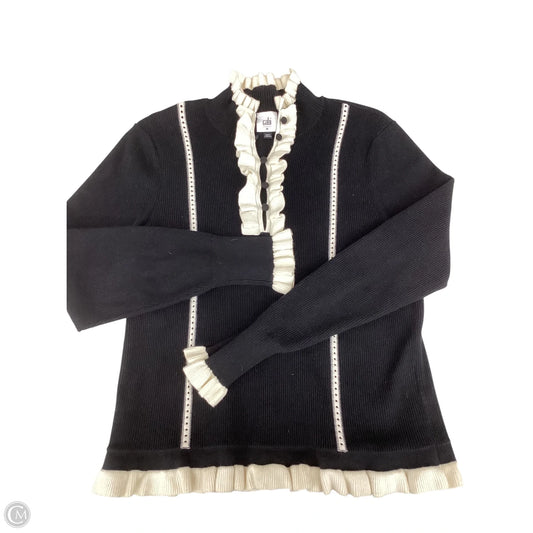 Sweater By Cabi In Black & Cream, Size: M