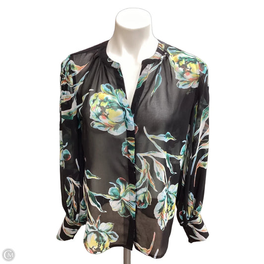 Blouse Long Sleeve By Chicos In Floral Print, Size: S