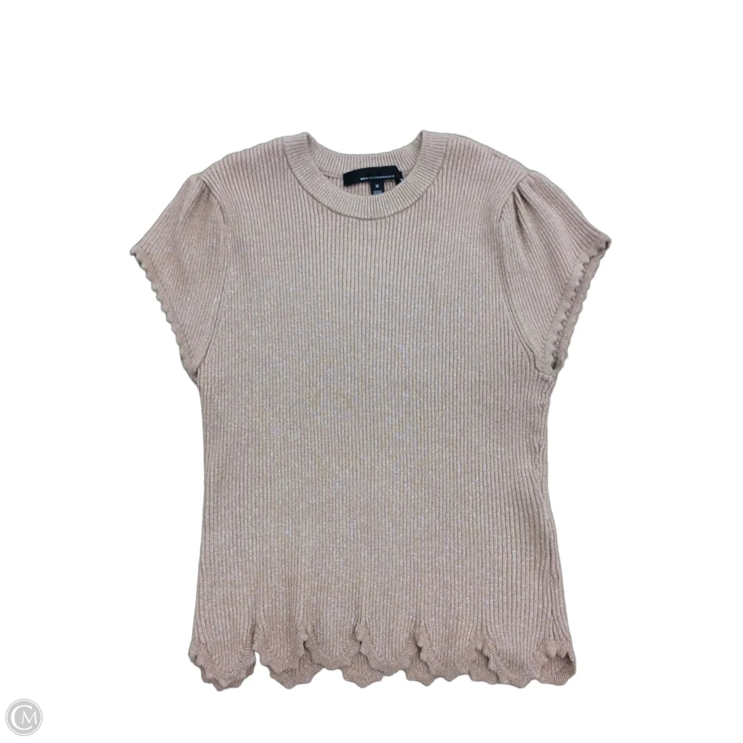 Sweater Short Sleeve By White House Black Market In Tan, Size: M