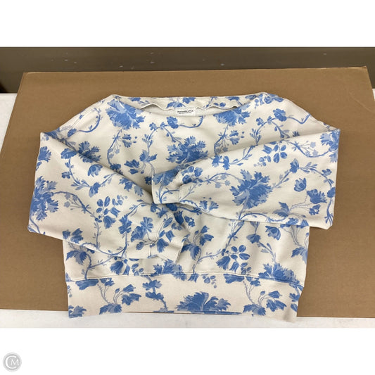 Sweatshirt Crewneck By Abercrombie And Fitch In Blue & Cream, Size: M