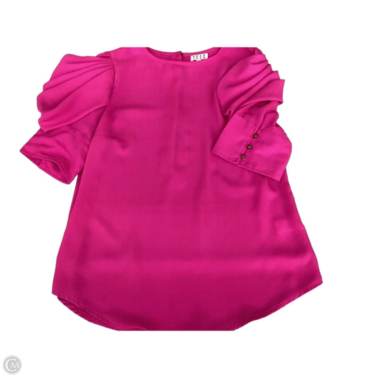 Blouse Short Sleeve By Tcec In Pink, Size: M