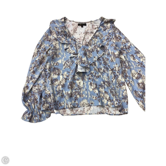Blouse Designer By Frye In Blue & Brown, Size: M