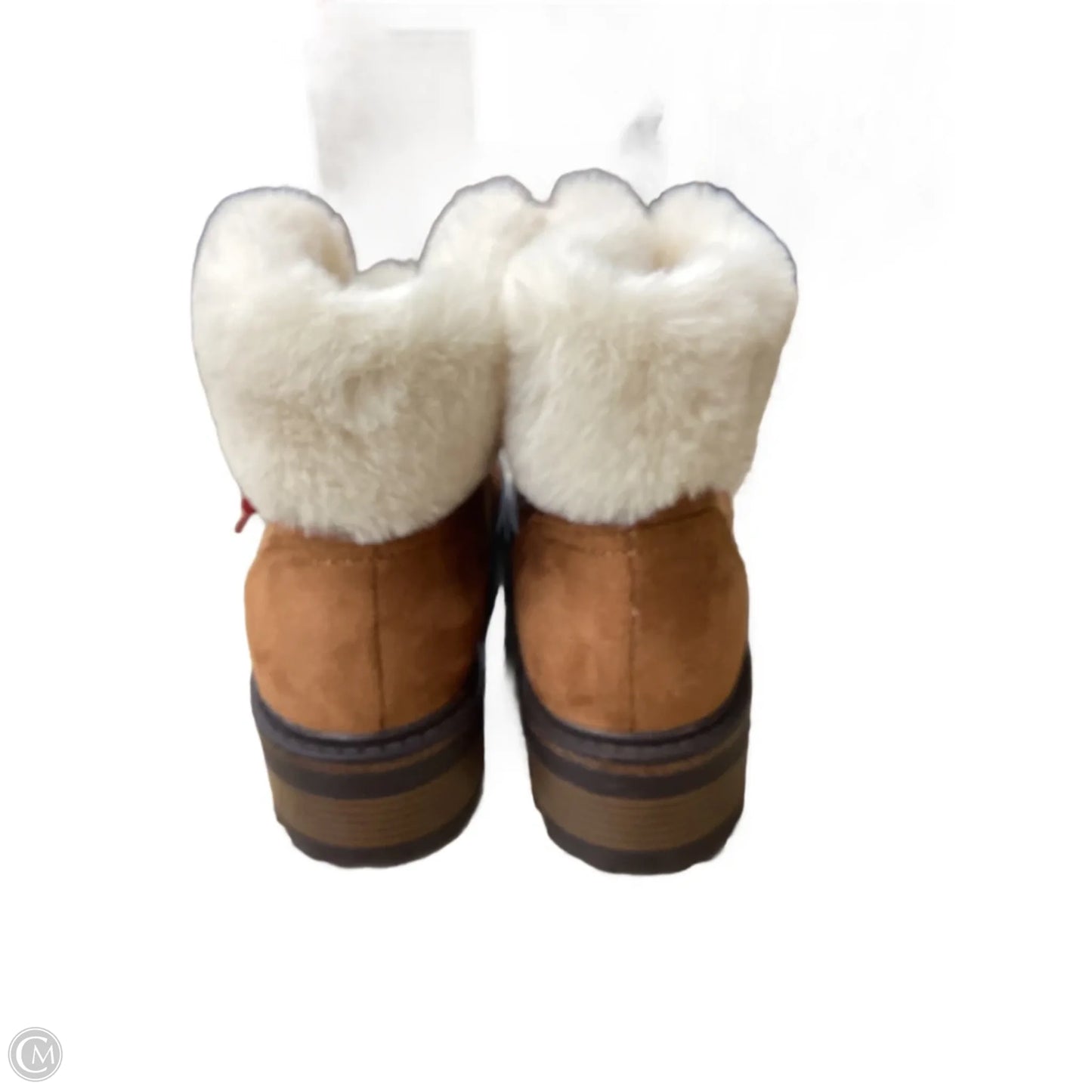 Boots Hiking By Bamboo In Brown & Cream, Size: 7.5