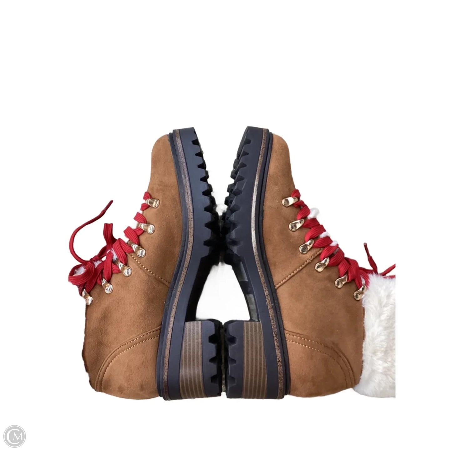 Boots Hiking By Bamboo In Brown & Cream, Size: 7.5