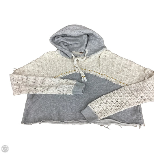 Sweatshirt Hoodie By Free People In Cream & Grey, Size: Xs
