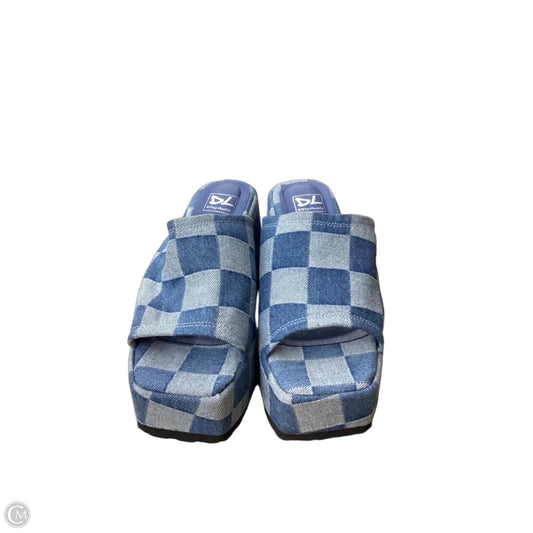 Sandals Heels Platform By Dirty Laundry In Blue Denim, Size: 8.5