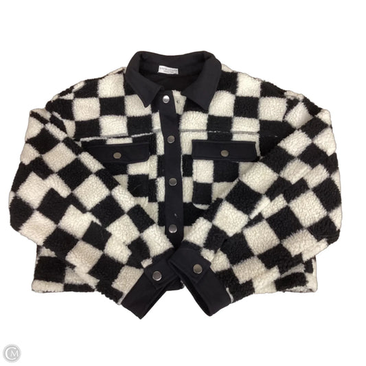Jacket Faux Fur & Sherpa By Paper Crane In Black & Cream, Size: M