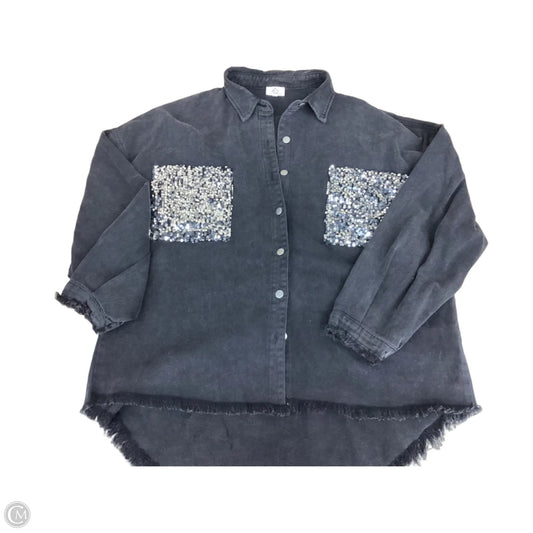 Jacket Shirt By Clothes Mentor In Black, Size: M