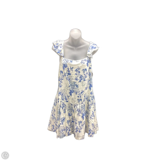 Dress Casual Short By Olivaceous In Blue & Cream, Size: L