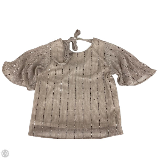 Blouse Short Sleeve By Sweet Rain In Beige, Size: S