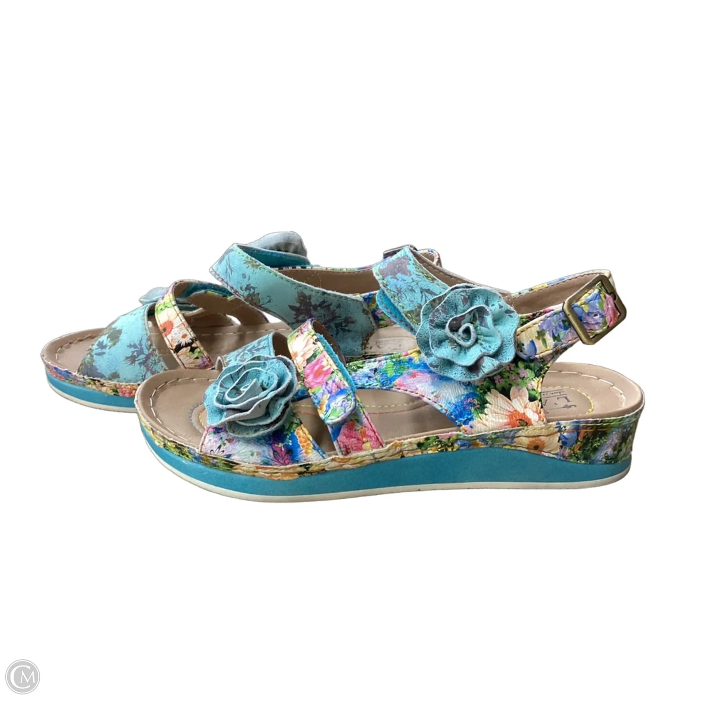 Sandals Flats By Spring Step In Floral Print, Size: 6