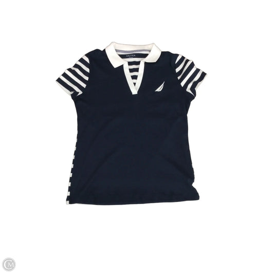 Top Short Sleeve By Nautica In Navy, Size: L