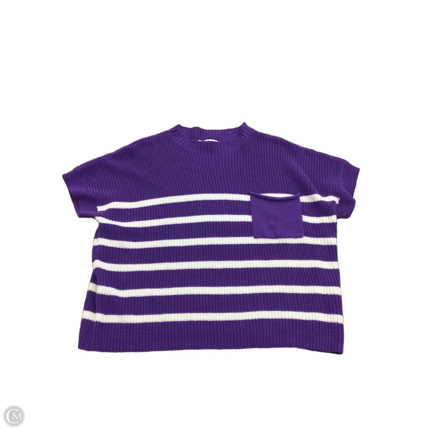 Sweater Short Sleeve By She + Sky In Striped Pattern, Size: M