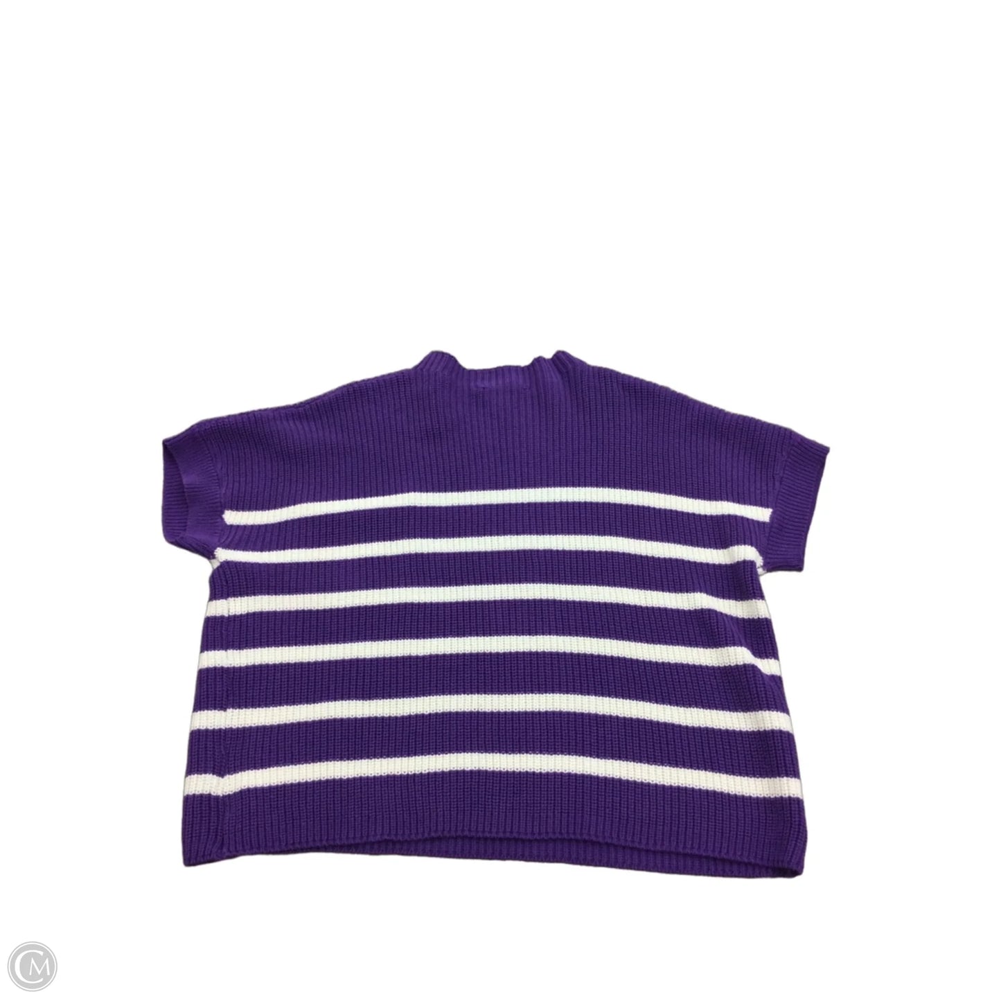 Sweater Short Sleeve By She + Sky In Striped Pattern, Size: M
