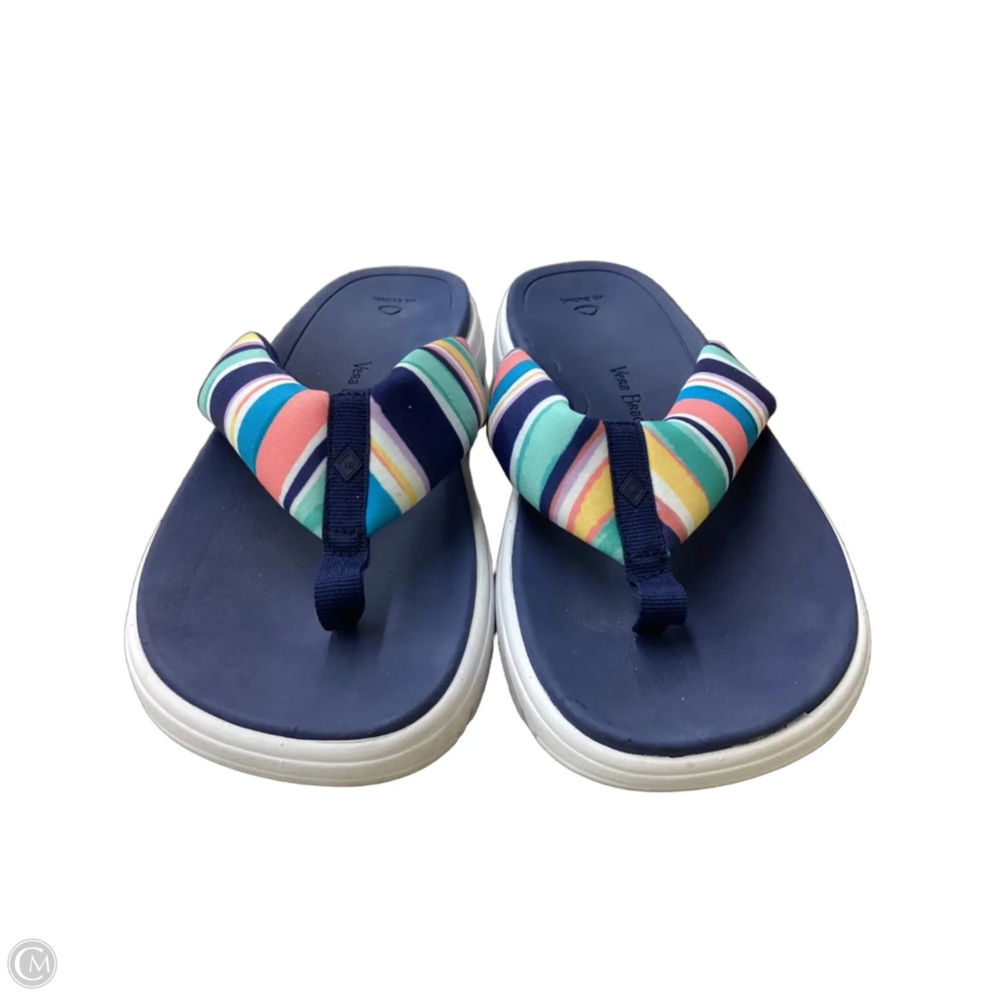 Sandals Flip Flops By Vera Bradley In Striped Pattern, Size: 10