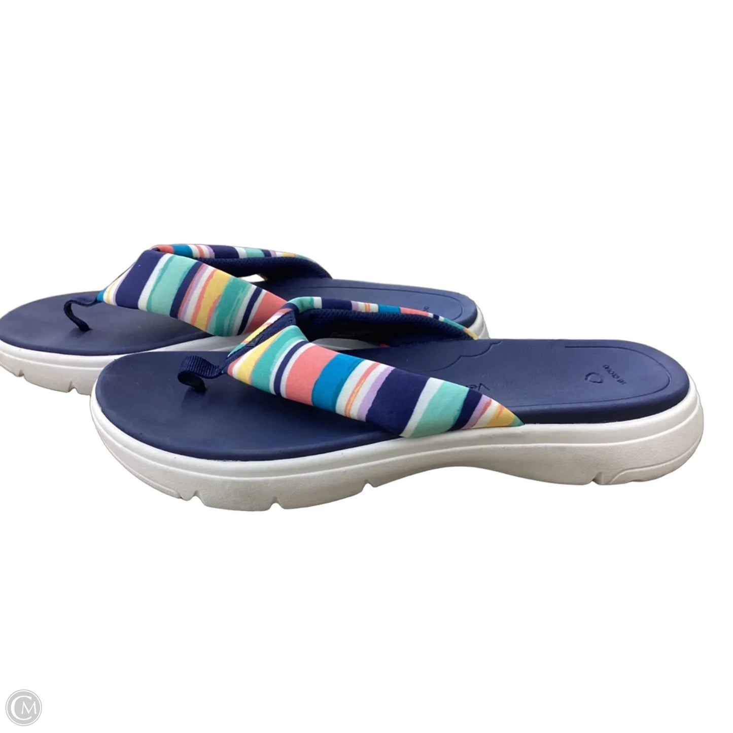 Sandals Flip Flops By Vera Bradley In Striped Pattern, Size: 10