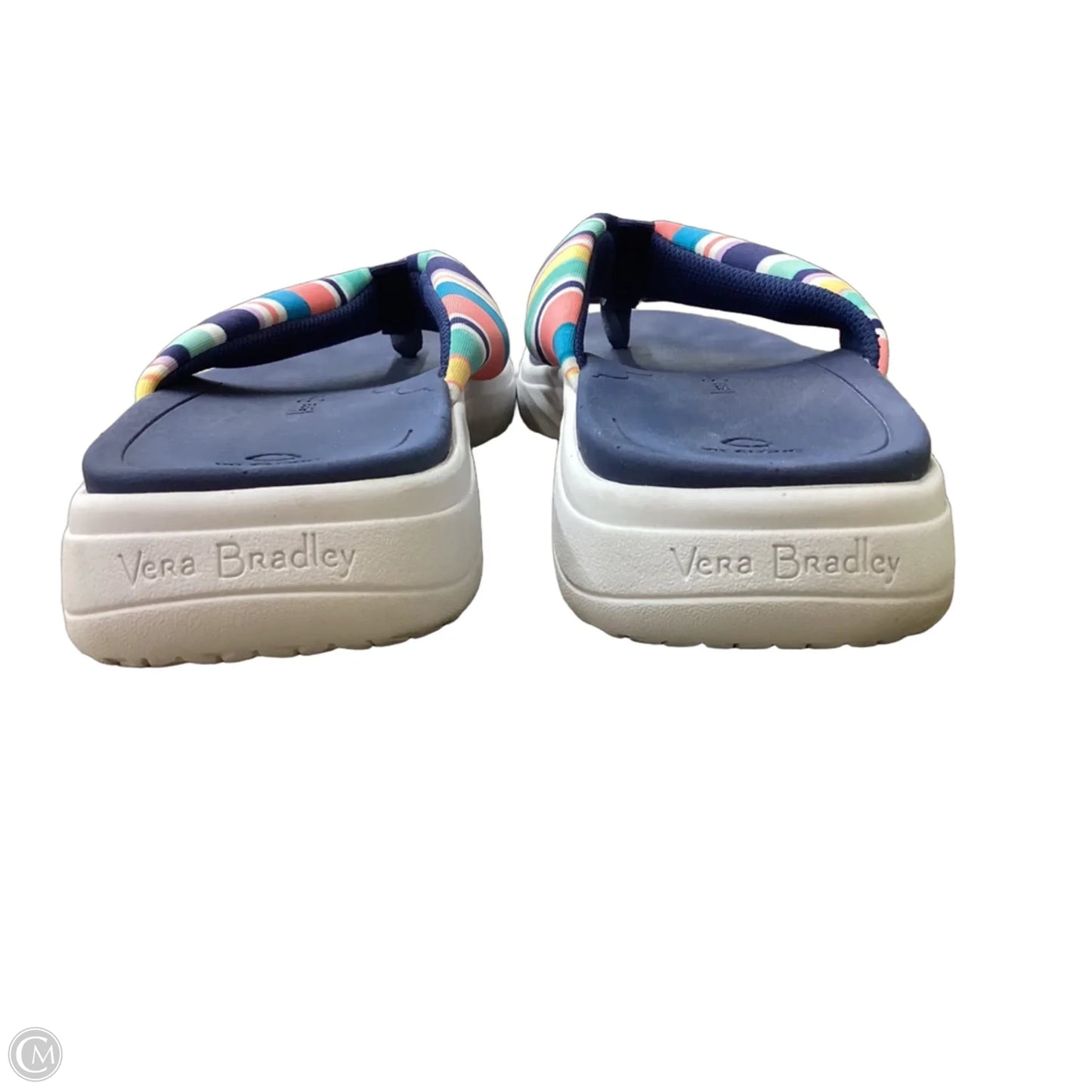 Sandals Flip Flops By Vera Bradley In Striped Pattern, Size: 10