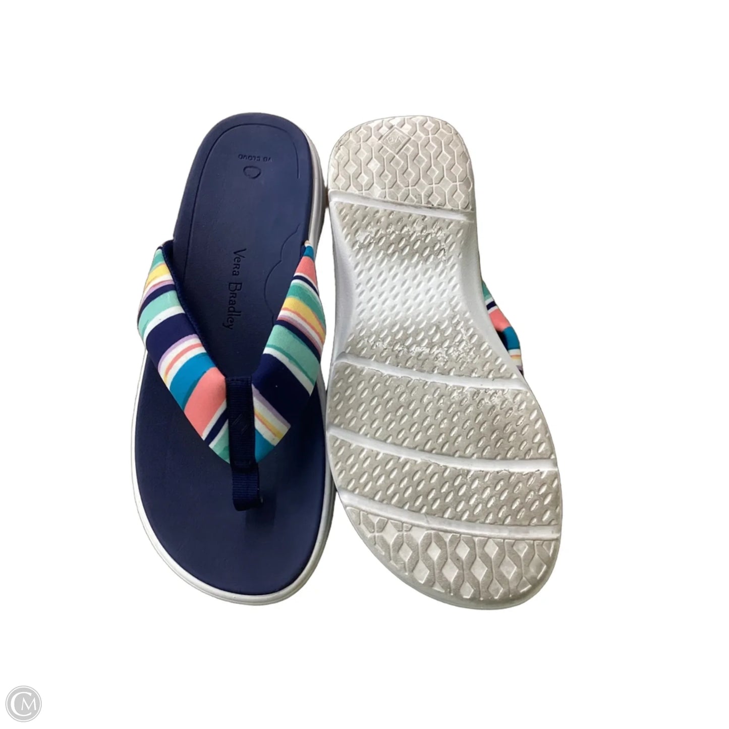 Sandals Flip Flops By Vera Bradley In Striped Pattern, Size: 10