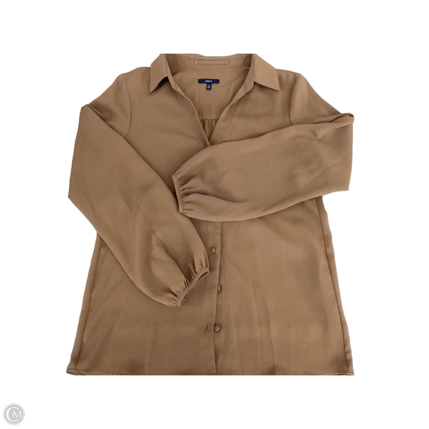 Blouse Long Sleeve By Drew In Brown, Size: Xs
