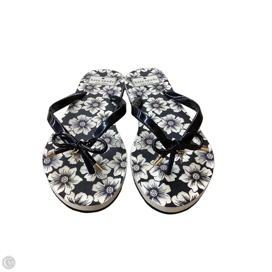 Sandals Designer By Kate Spade In Black & Cream, Size: 7