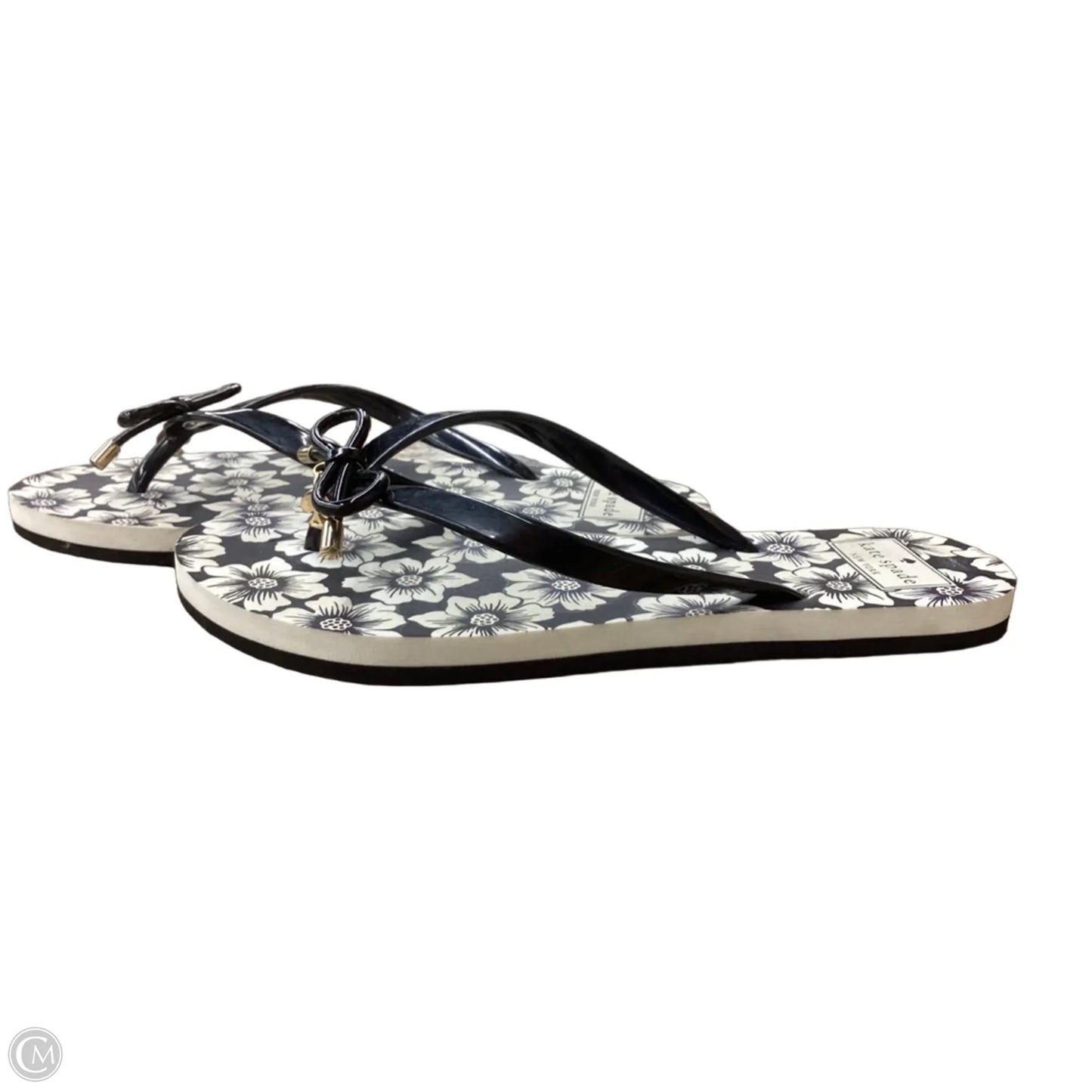 Sandals Designer By Kate Spade In Black & Cream, Size: 7