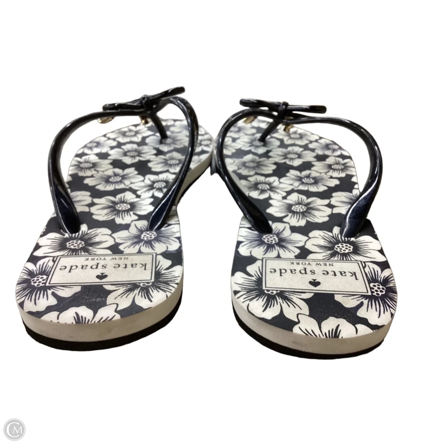 Sandals Designer By Kate Spade In Black & Cream, Size: 7