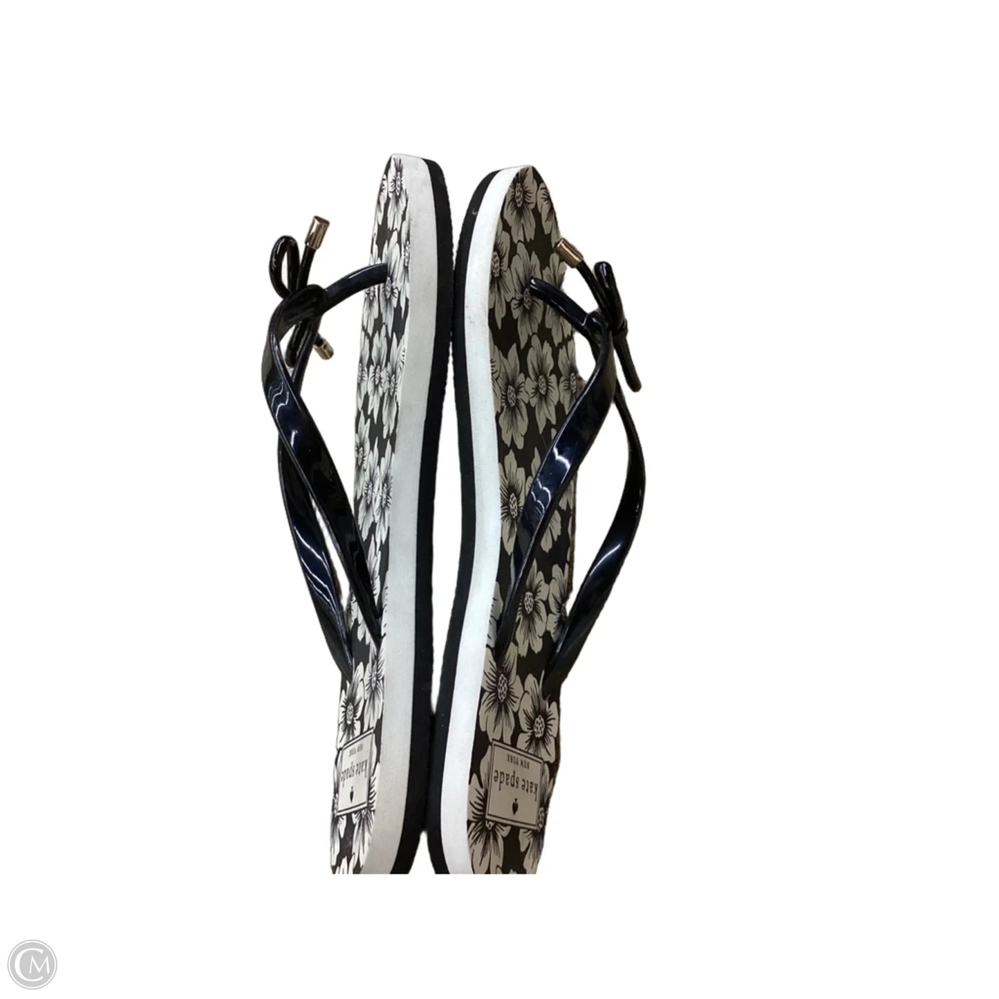 Sandals Designer By Kate Spade In Black & Cream, Size: 7