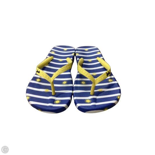 Sandals Flip Flops By Joules In Blue & Yellow, Size: 7