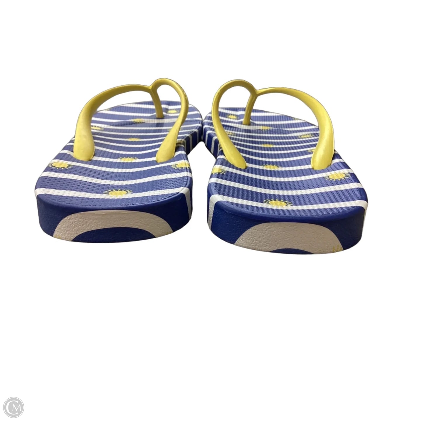 Sandals Flip Flops By Joules In Blue & Yellow, Size: 7
