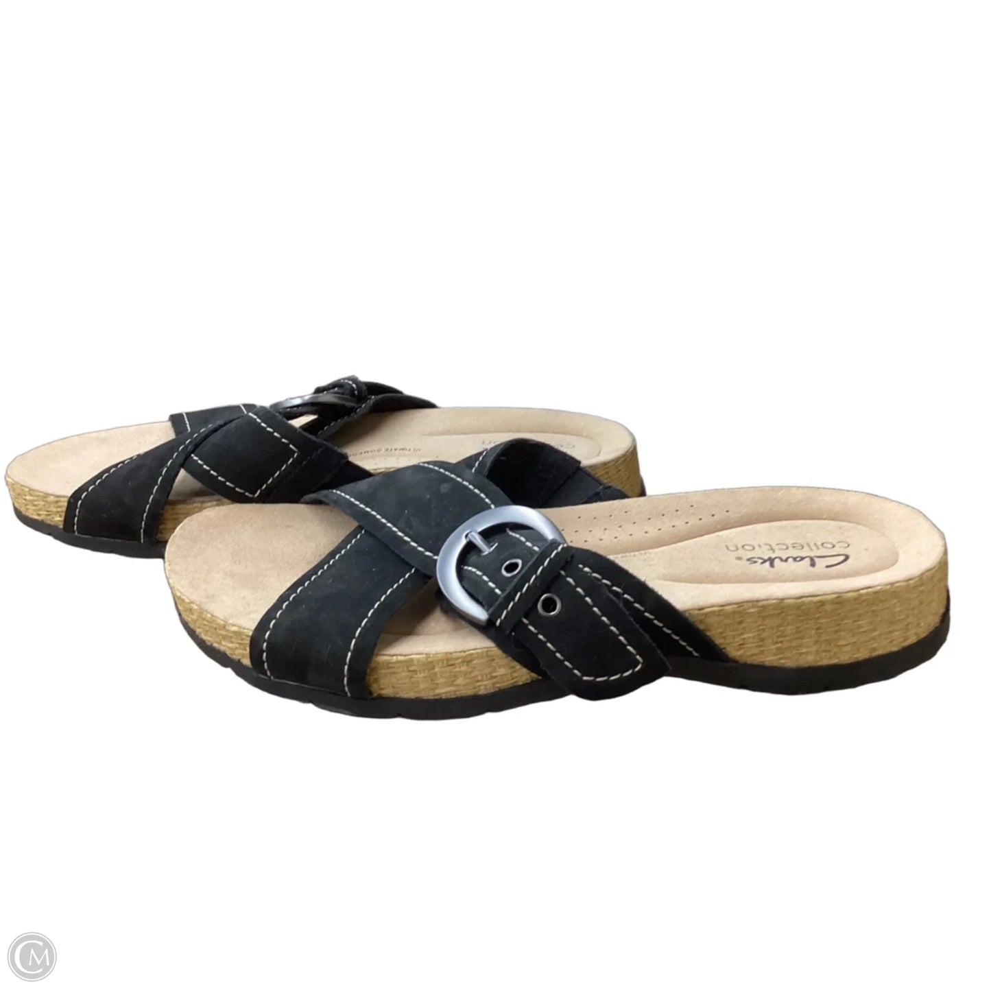 Sandals Flats By Clarks In Black, Size: 8