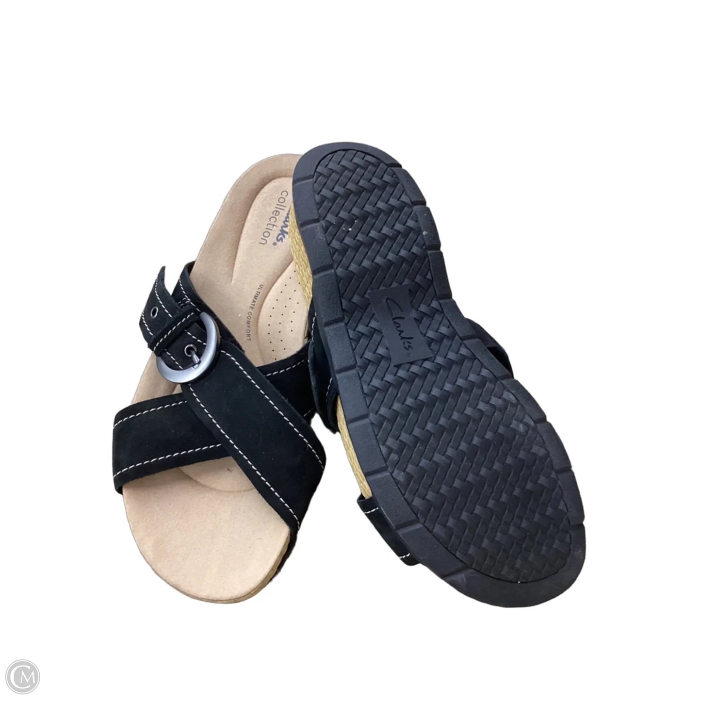 Sandals Flats By Clarks In Black, Size: 8