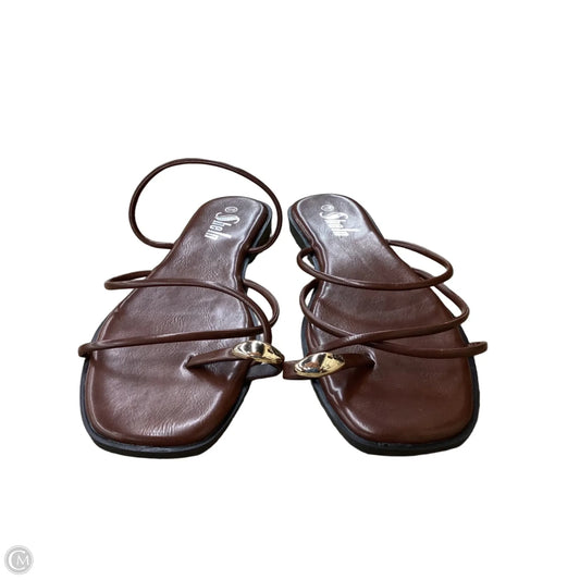 Sandals Flats By Shein In Brown, Size: 10