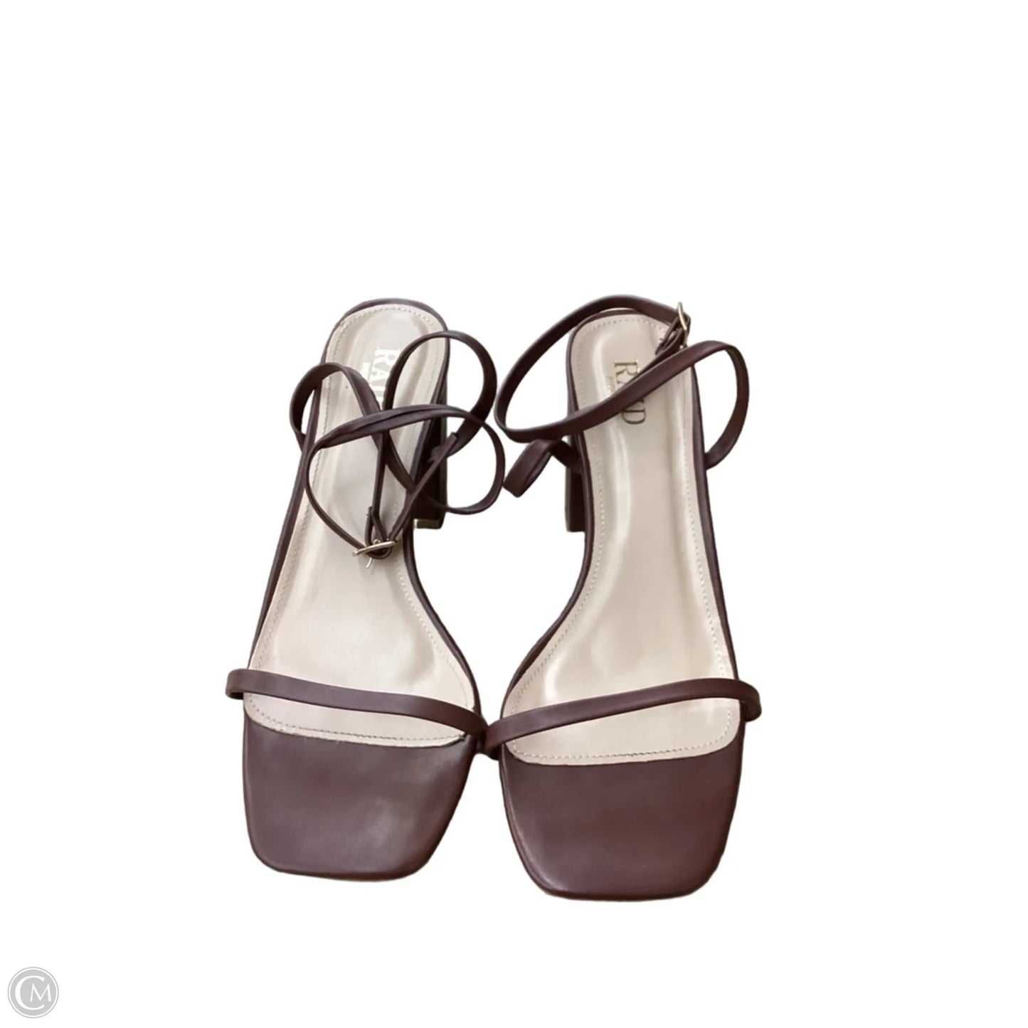Sandals Heels Block By Clothes Mentor In Brown, Size: 8