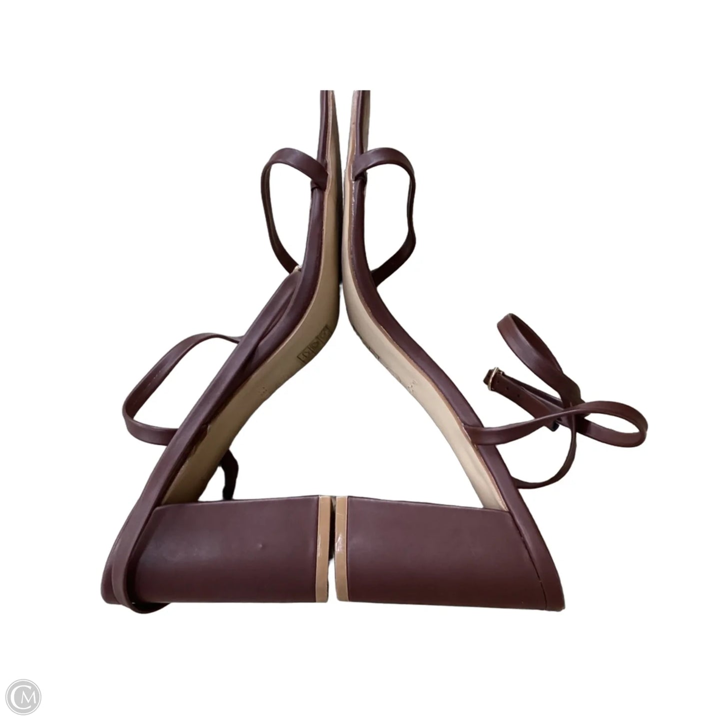 Sandals Heels Block By Clothes Mentor In Brown, Size: 8