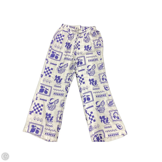 Pants Wide Leg By Clothes Mentor In Blue & White, Size: M