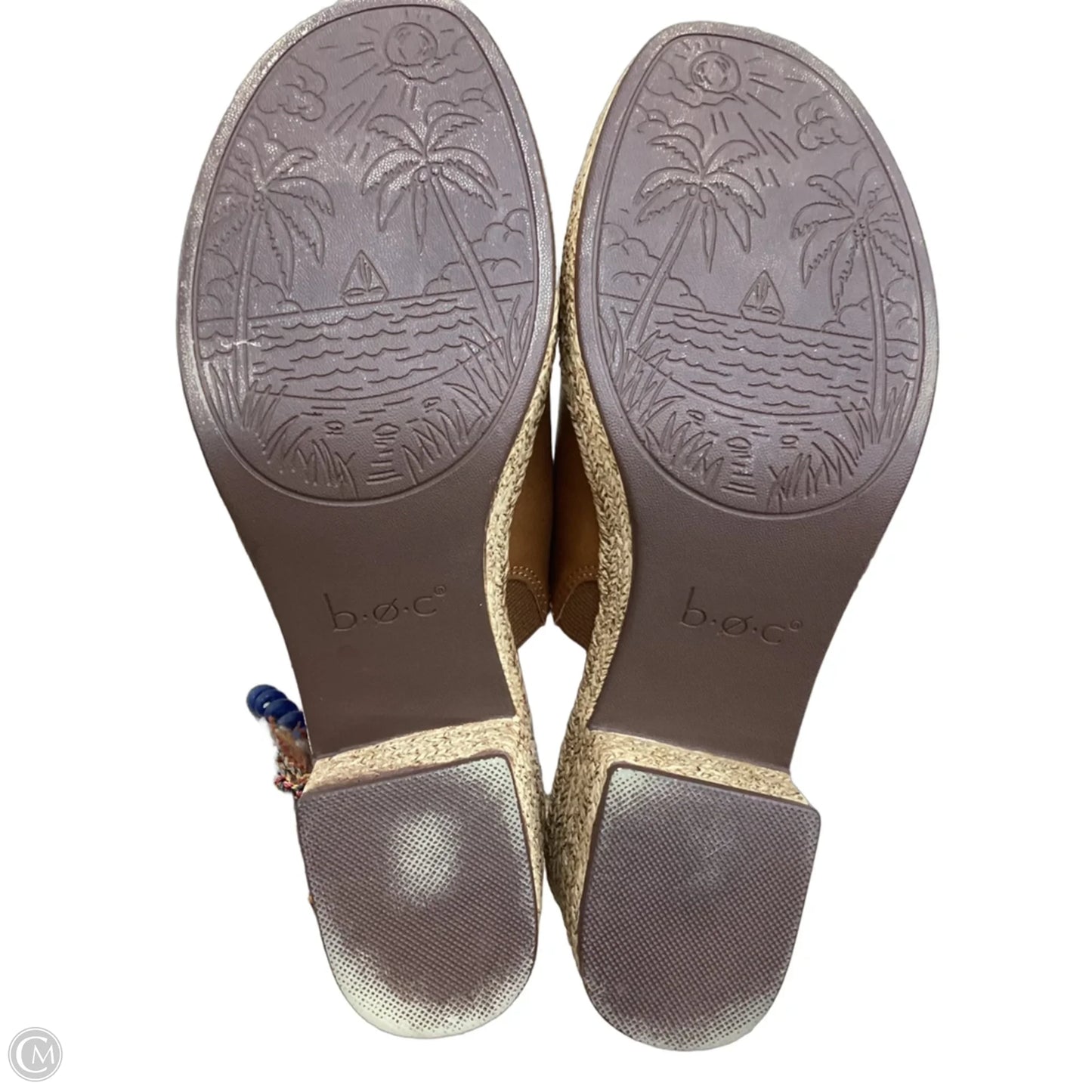 Sandals Heels Platform By Boc In Tan, Size: 8